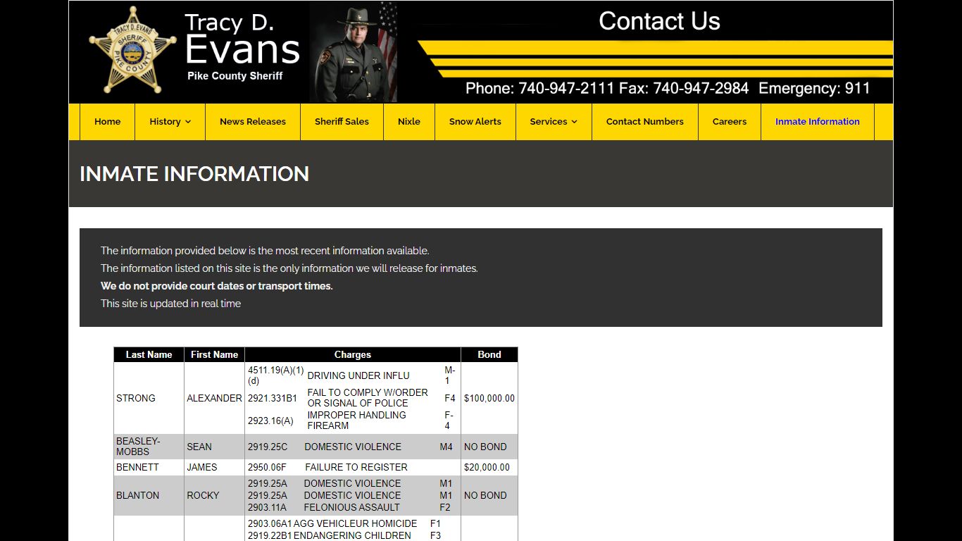 Inmate Information